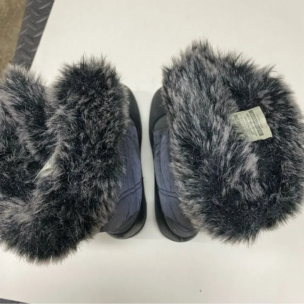Kamik Momentum waterproof Snow Boots gray fur lined warm EUC woman’s 6